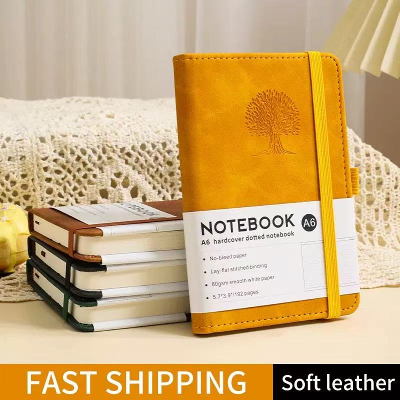 Leatherwork Journal - Portable A6 Notebook Hardcover Faux Leather