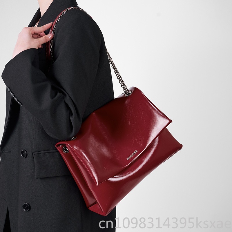Women's  Chain Tote Bag Genuin - Leather Work Bag Laptop recension och pris