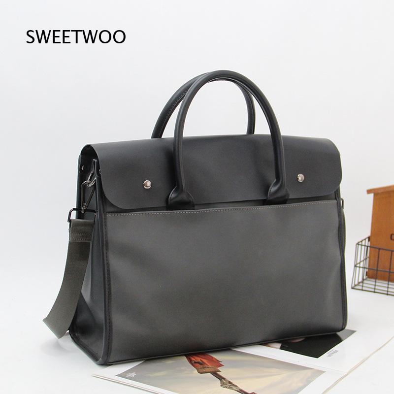 Men Vintage Business Briefcase - Leather Work Bag Laptop recension och pris