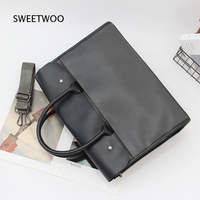 Men Vintage Business Briefcase - Leather Work Bag Laptop recension och pris