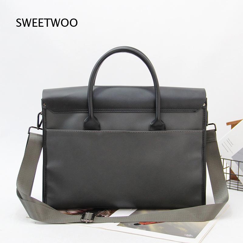 Men Vintage Business Briefcase - Leather Work Bag Laptop recension och pris