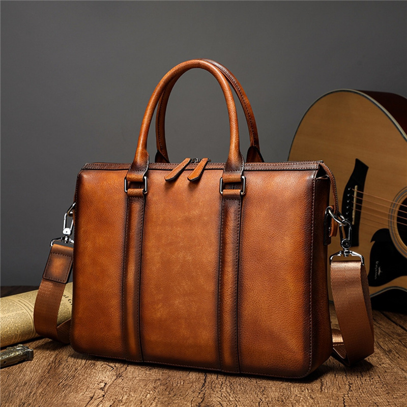 YETTIES Business Top Grain Lea - Leather Work Bag Laptop recension och pris