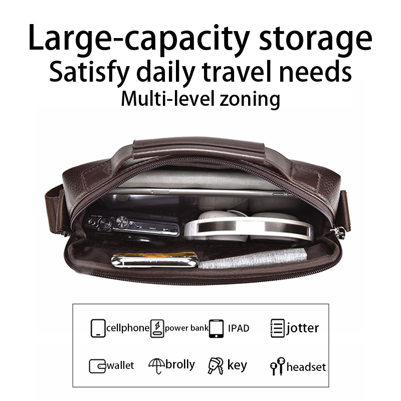 Durable Wear-resistant Two-ton - Leather Work Bag Laptop recension och pris