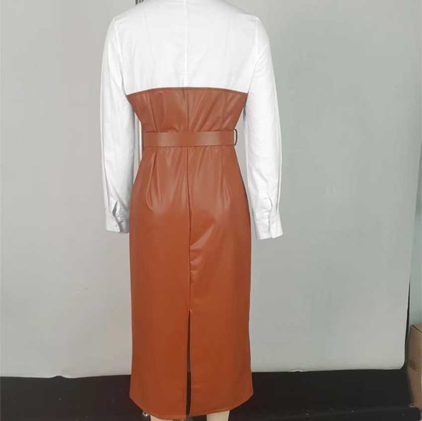 Women Dress Faux Leather Mid L - Leatherwork Midnight recension och pris