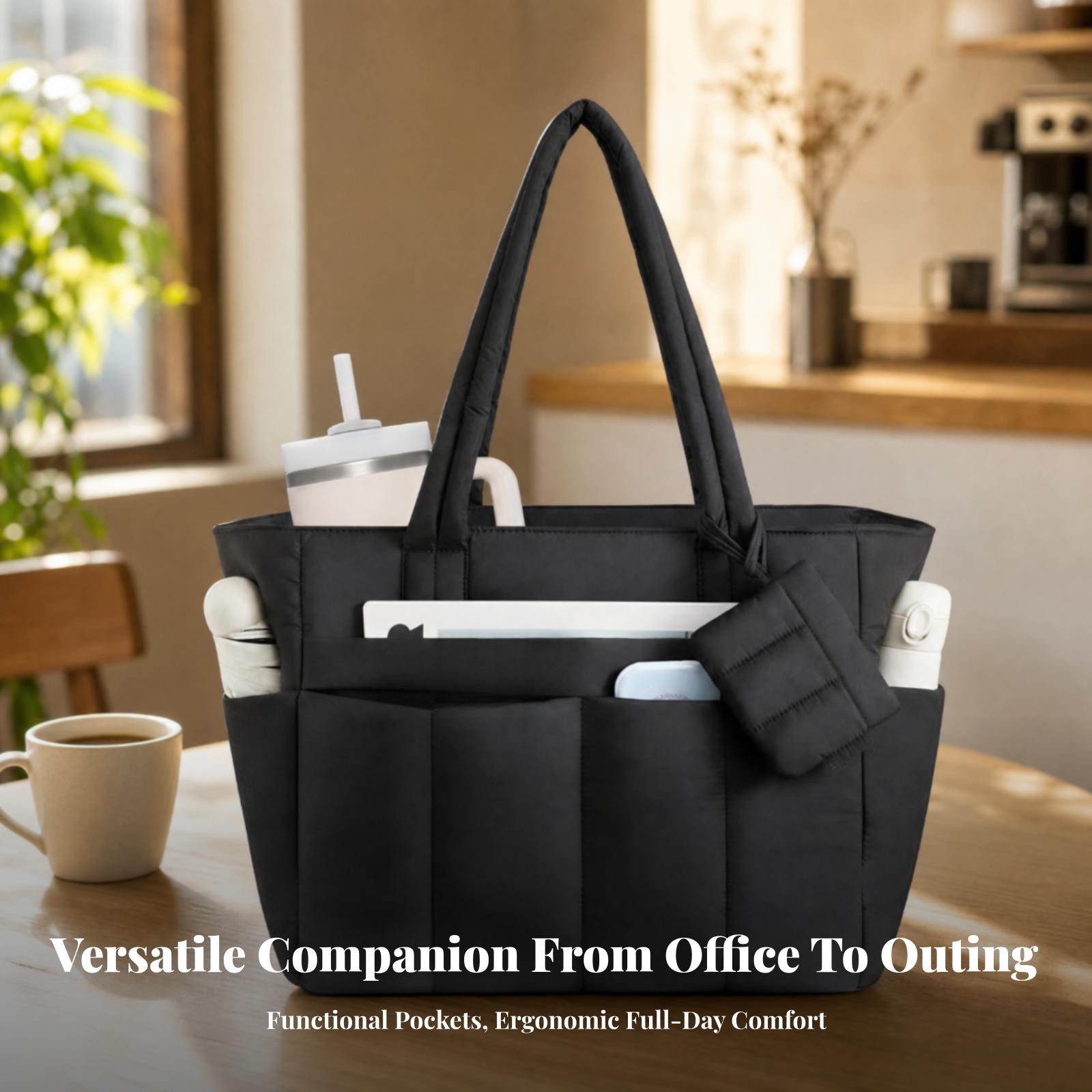 Women Tote Handbag Quilted Pol - Leather Work Bag Laptop recension och pris