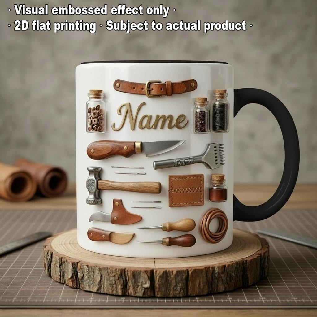 Custom Engraved Name Text Patt - Leatherworker Name recension och pris