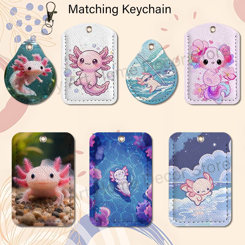 Cute pink A-Axolotl Cartoon Ho - Leatherwork Keychain recension och pris