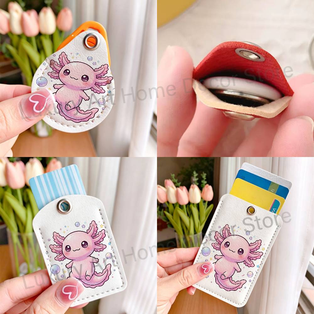 Cute pink A-Axolotl Cartoon Ho - Leatherwork Keychain recension och pris