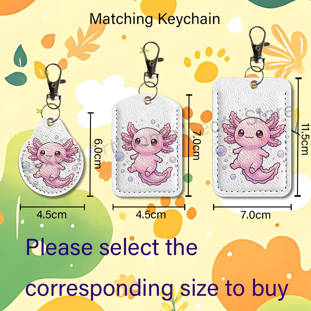 Cute pink A-Axolotl Cartoon Ho - Leatherwork Keychain recension och pris