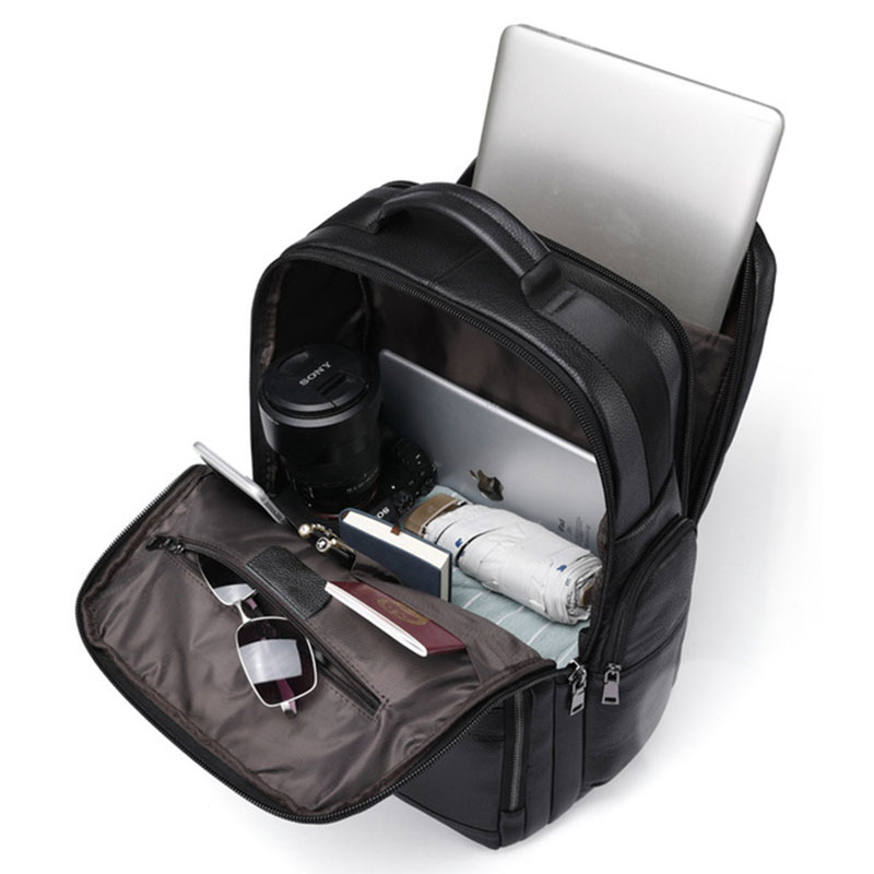 Luufan Genuine Leather Backpac - Leather Work Bag Laptop recension och pris