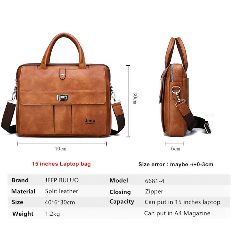 Jeep Buluo Men's Leather Brief - Leatherwork Letters recension och pris