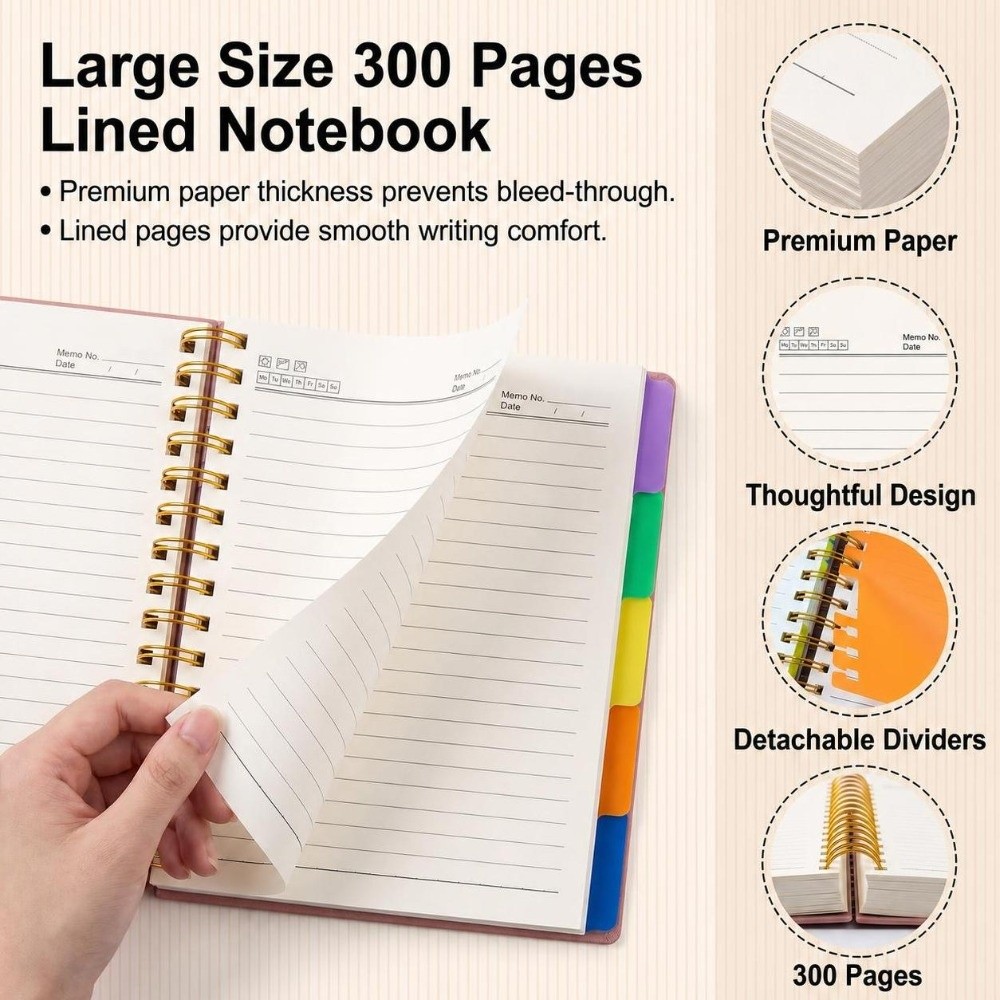 A5 Hardcover Spiral Notebook w - Leatherwork Journal recension och pris