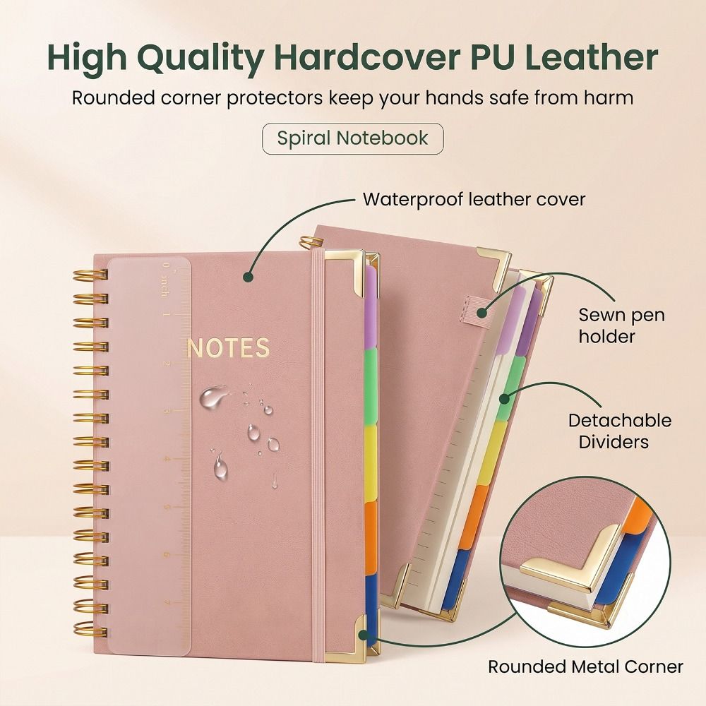 A5 Hardcover Spiral Notebook w - Leatherwork Journal recension och pris