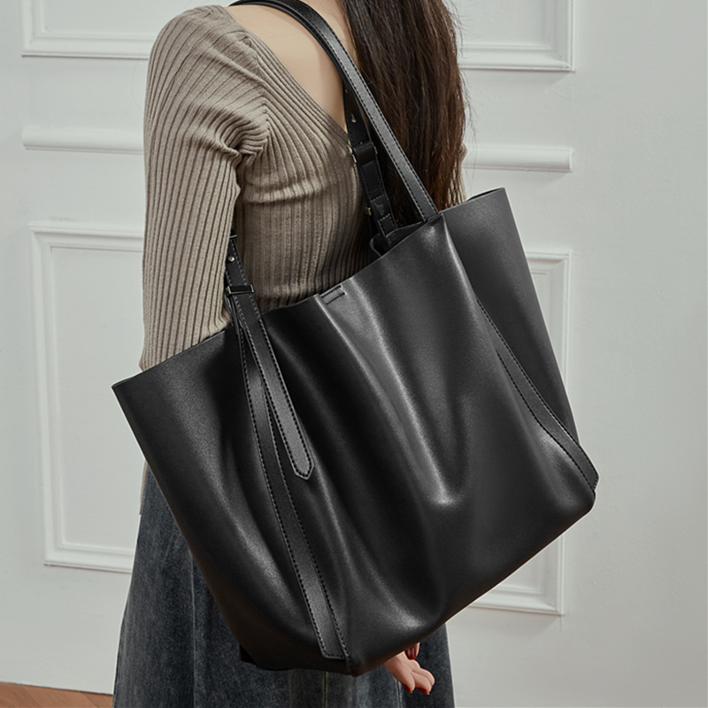 HIFASHION Large Genuine Leathe - Leather Work Bag Laptop recension och pris