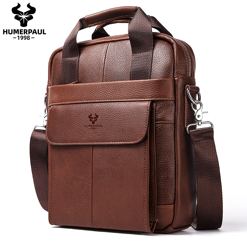 Durable Genuine Leather Bags f - Leather Work Bag Laptop recension och pris