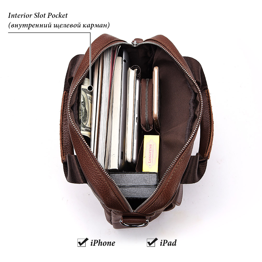 Durable Genuine Leather Bags f - Leather Work Bag Laptop recension och pris